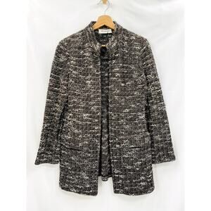 St. John 6 brown tweed marbled long blazer coat